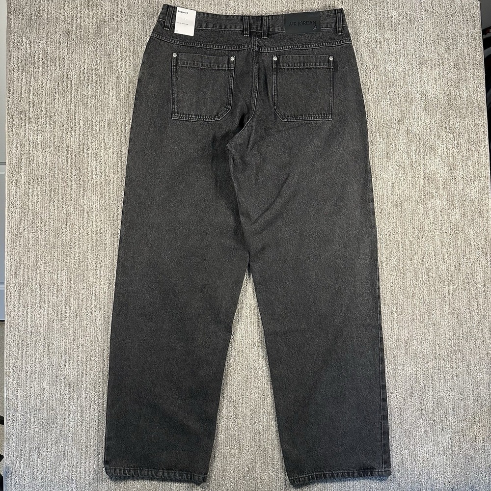 NIKE JORDAN DENIM PANTS SIZE 36 Loose Fit (HF9291 010) WASHED BLACK $120